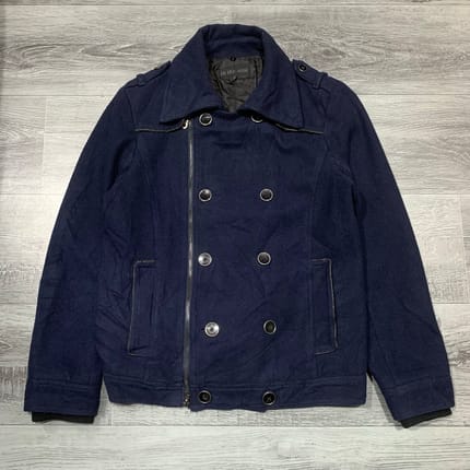 In the attic double breasted wool peacoat navy military jack