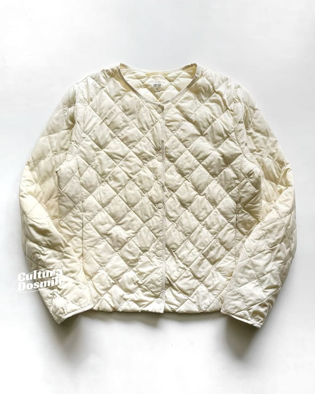Uniqlo 2023 Warm Padded Quilted Linner Jacket Cream, foto 8