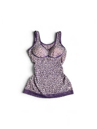 "Y2K Vintage Purple Leopard Print Camisole Tank Top with Bui