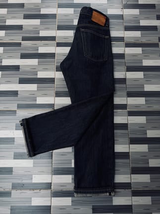 Celana denim uniform bridge selvedge warna indigo