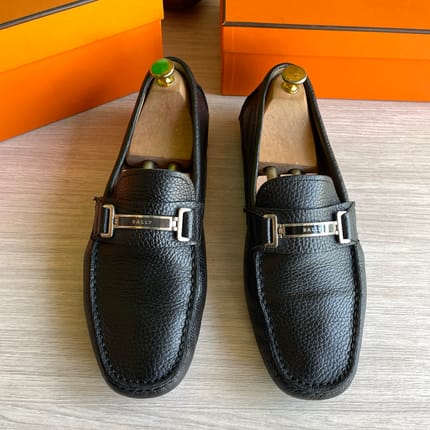 Bally loafer leather black size 45