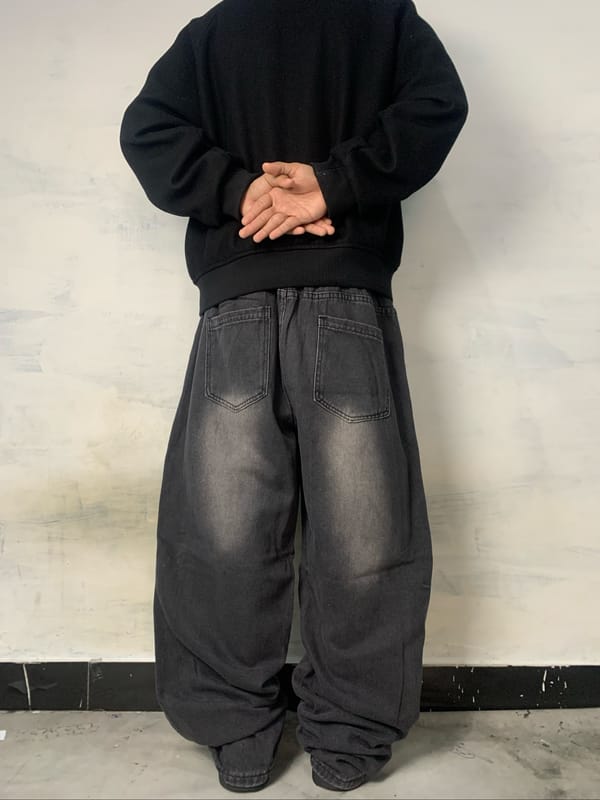 baggy jeans black washed, foto 2