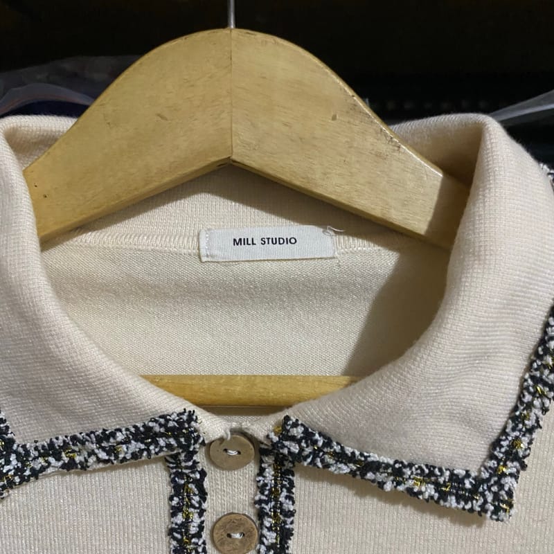 Mill Studio Kr Button Knit Krem Size 55x43, foto 4