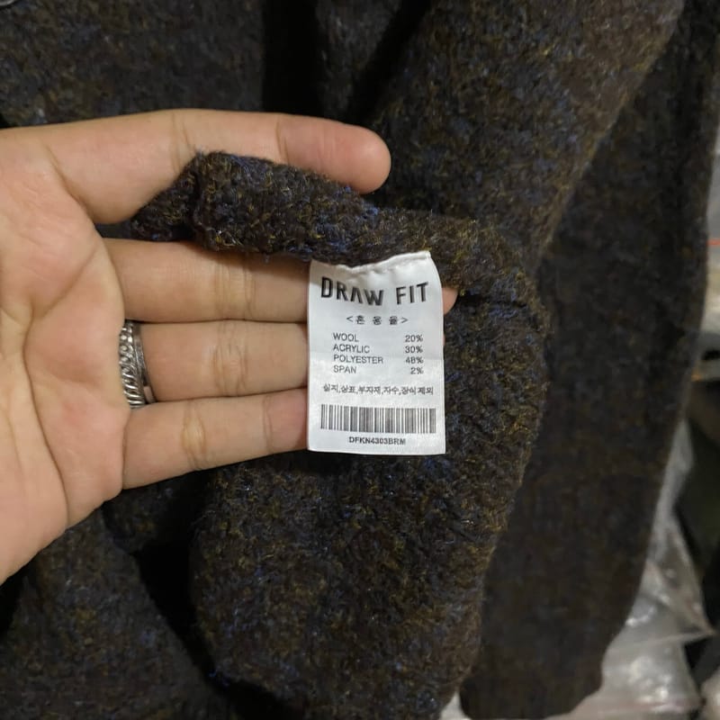 Draw Fit Kr Wool Blend Button Knit Brown Size M 66x63, foto 5