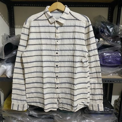 Zara Textured L/S Shirt Krem Size 71x53