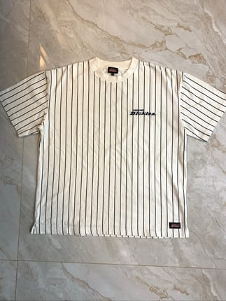 Dickies Logo Embroidered Pinstripe T-Shirt