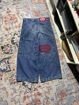 Jorts Denim Pants Ecko Unltd Big Pocket Big Logo 3/4