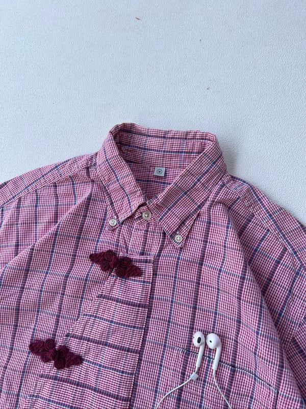 Kemeja Boxy Uniqlo Cheongsam, foto 3