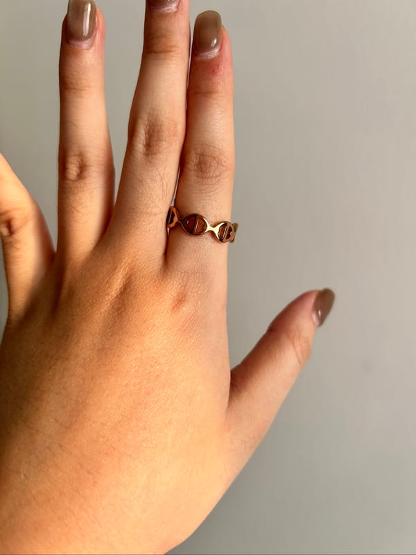 NEW Cincin Rantai H / APM Rosegold, foto 2