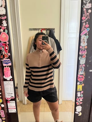 Knit top coklat hitam