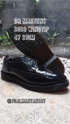 DR MARTENS 3989 Wingtip Brogue Blacksmooth