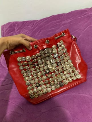 Vintage Red Metal Bag