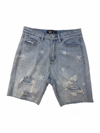CHERRYKOKO CHERRYCOK KOREA Jorts Star Ripped Jeans Gemstone