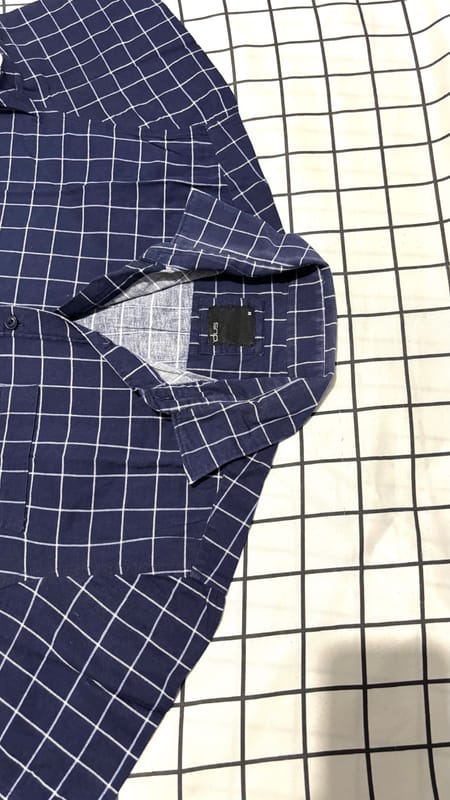Navy Grid Shirt Short Sleeve, foto 2