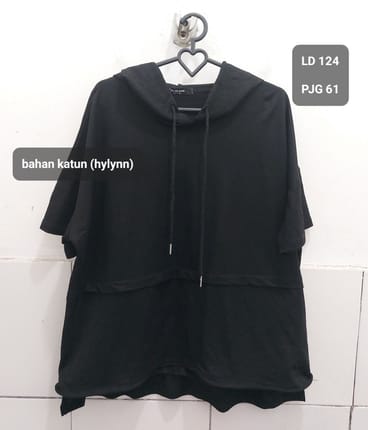 Kaos Pendek Hoodie Hitam