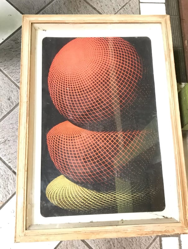Vintage Psychedelic Blacklight Poster SPHERES MC Escher 1968, foto 7