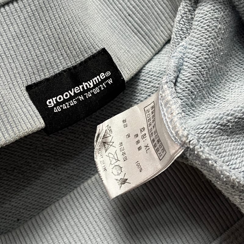 Grooverhyme Script Ice Blue Boxy Fit Hoodie, foto 5