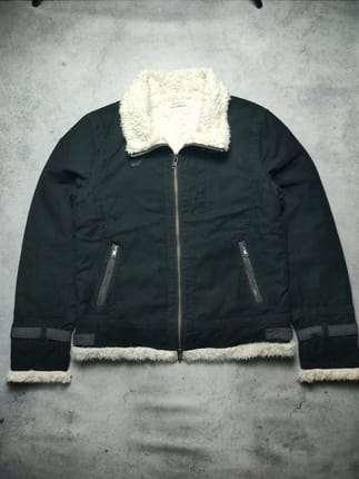 Confirm Black Buckle Jacket With a Faux Fur Collar Jacket