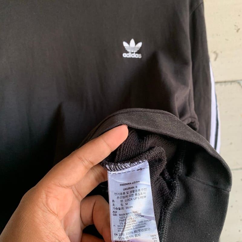 Crewneck adidas bunga garis tiga, foto 5