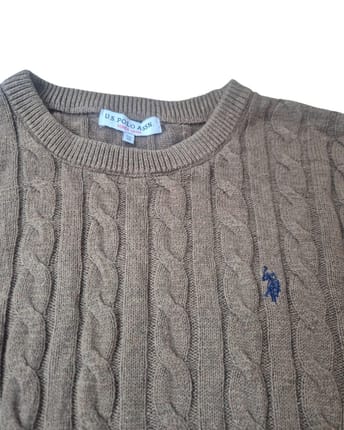 USPA cable knit brown
