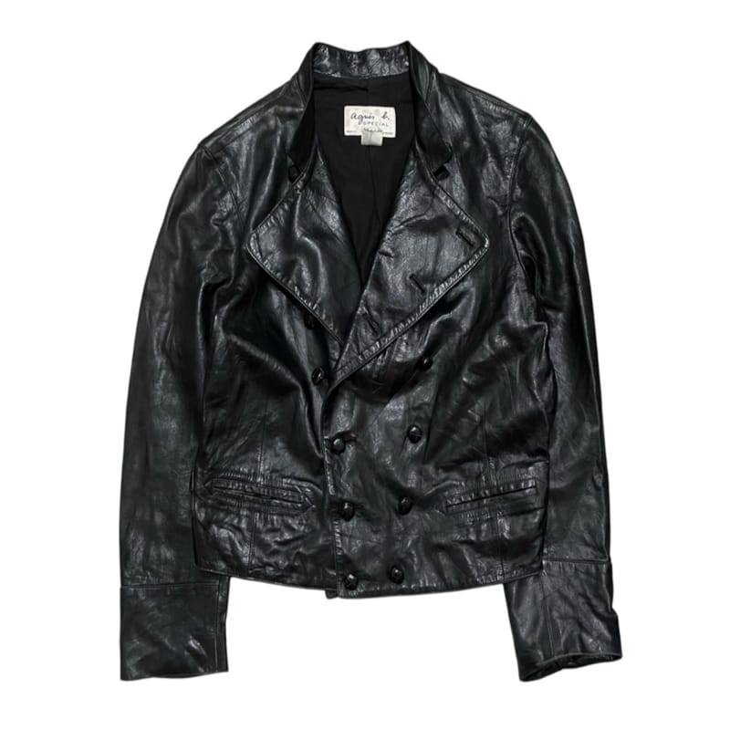 Agnes b Leather black Jacket, foto 2