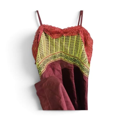 vintage maroon boho lace camisole tank top