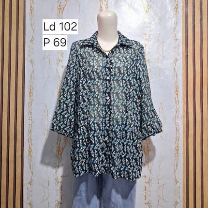 Kemeja blouse sifon motif