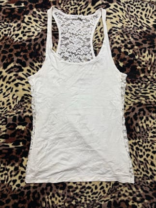 Abercrombie & Fitch White Floral Lace Tanktop Y2K