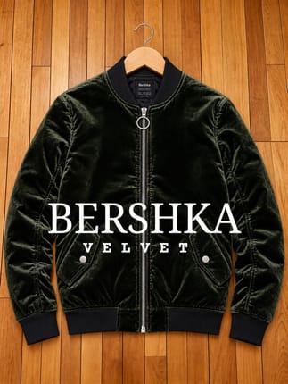 jaket bomber velvet bershka second original