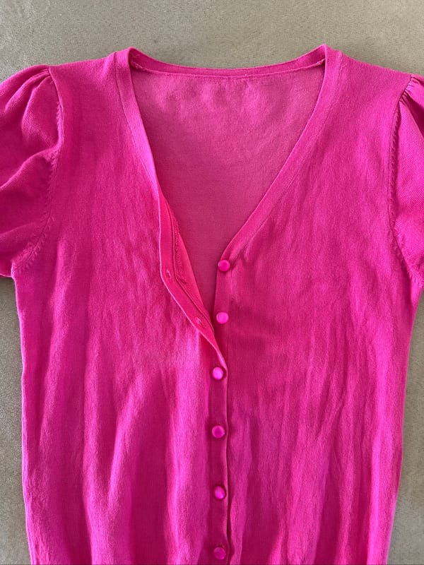 Top kancing warna fuschia, foto 2