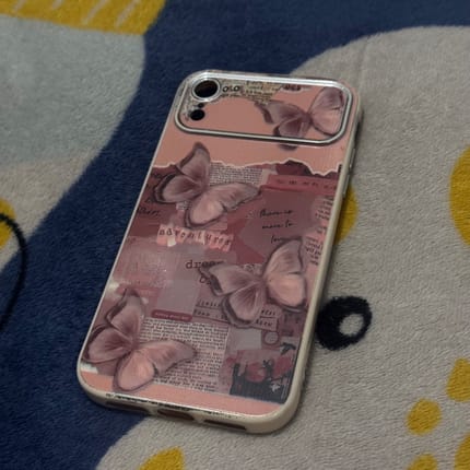 Case IP XR Pink butterfly