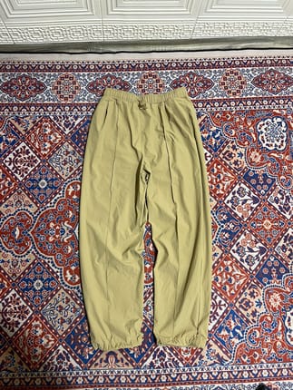 Tan Pleated Nylon Parachute Pants