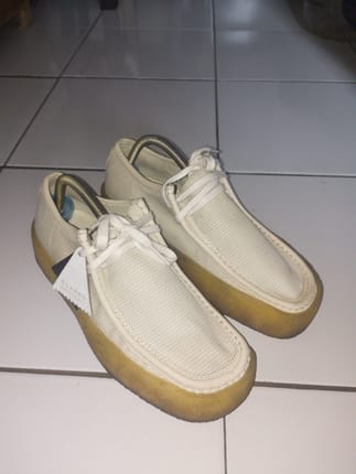 Clarks Wallabee Cup Off White Textile