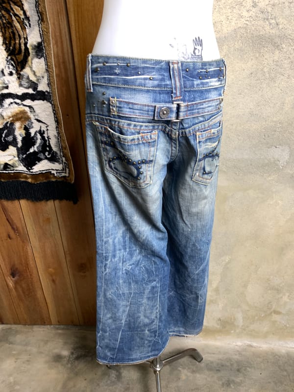 2000s Red Pepper Washed Blue Lowrise Jeans (30), foto 2