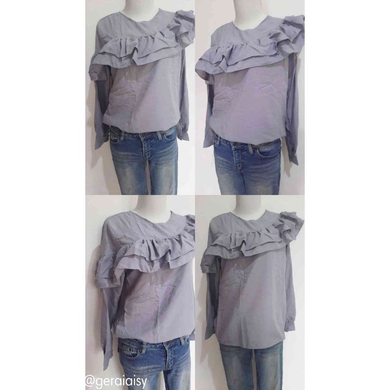 Casual Blouse Wanita gray, foto 3