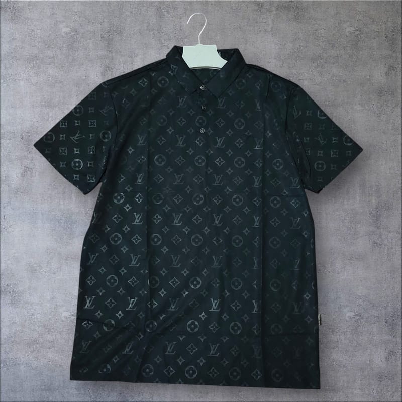 Kaos kerah LV monogram like new, foto 2
