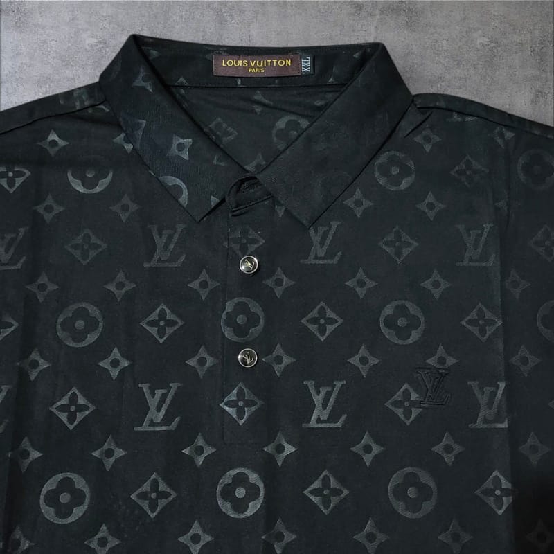 Kaos kerah LV monogram like new, foto 3