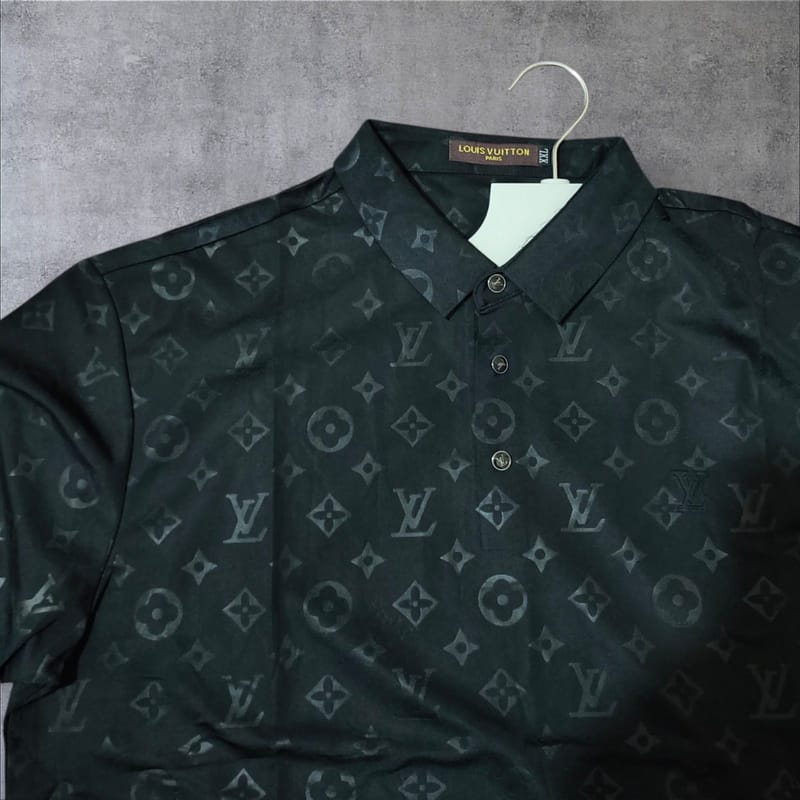 Kaos kerah LV monogram like new, foto 4