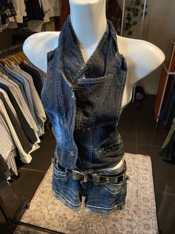 Unknown backless denim vest, foto 3