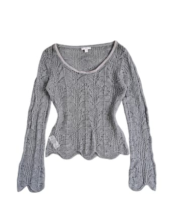 2000s MNG Metallic Mohair Open Knit Sweater