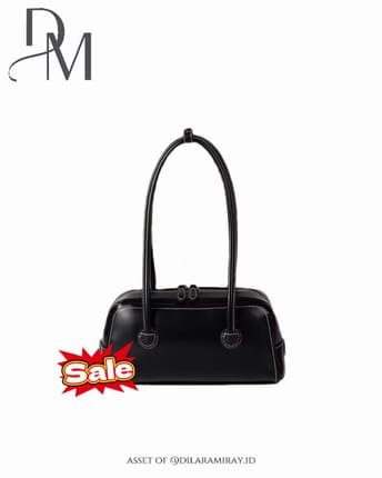 Korean Baguette Bag Classic in Black - Moon Bag