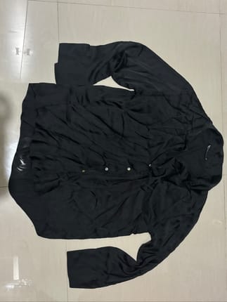 ZARA Black Long Sleeve Button-Up Shirt