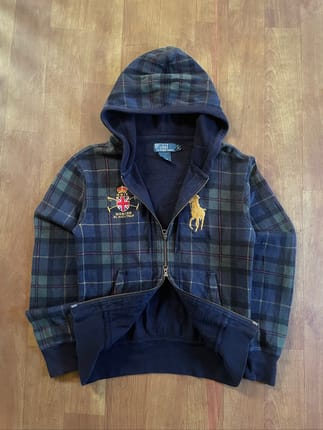 Hoodie polo ralph Lauren mercer tartan double zipper