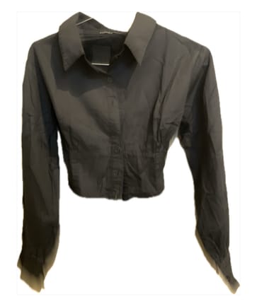 black button-up shirt (crop top)