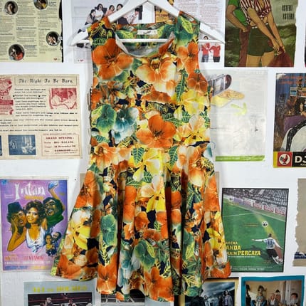 dress motif floral papaya brand