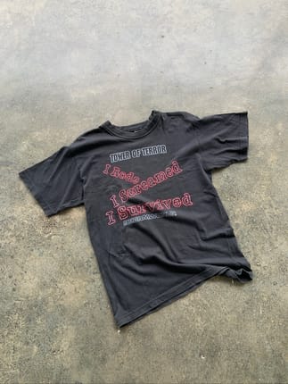Vintage 90’s Tower Of Terror Black Faded Tshirt
