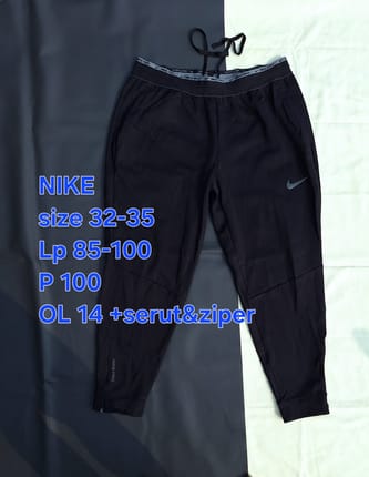 NIKE Pro Jogger Running Pants Celana Joger Runing Hitam Ori