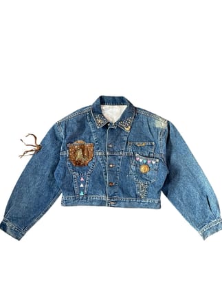 1980s Lily Farouche Western Bohemian Denim Jacket