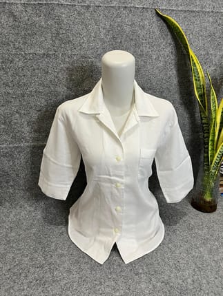 PL Premium kemeja wanita lengan 7/8- White 1pcs
