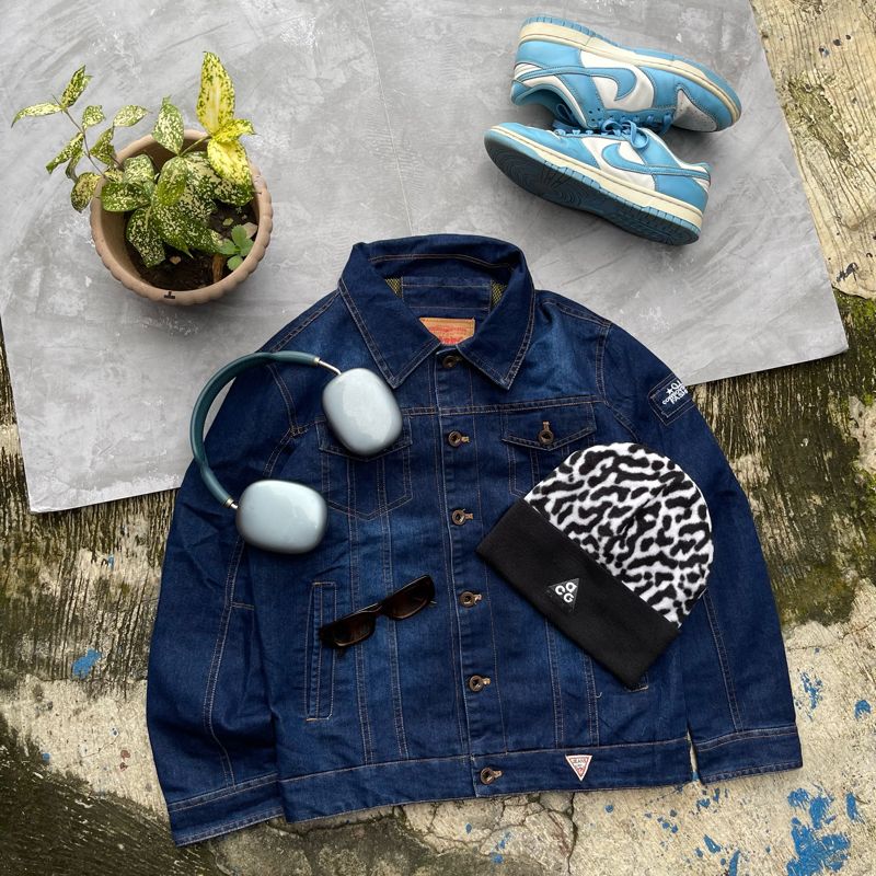 Grunge Indie Denim jacket Pria blue, foto 2